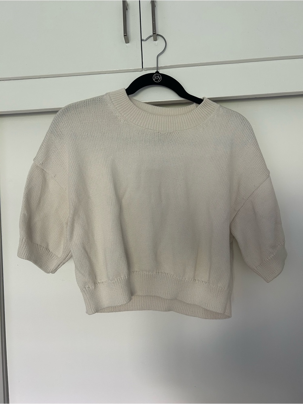Banana Republic Cream Knit Short Sleeve Top